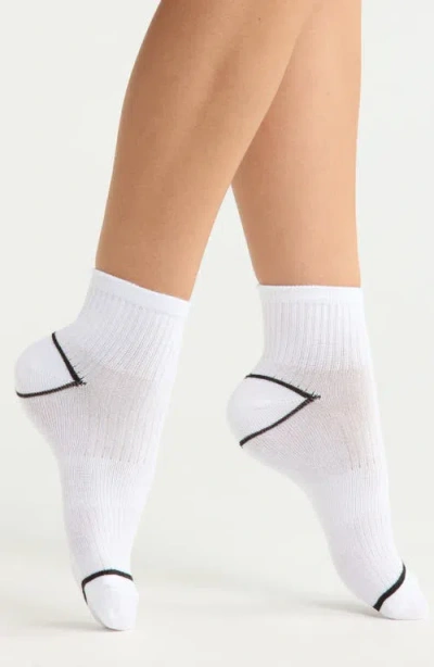 Nordstrom Assorted 5-pack Rib Quarter Socks In White