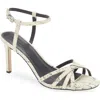 Nordstrom Astor Ankle Strap Sandal In Ivory Black Snake