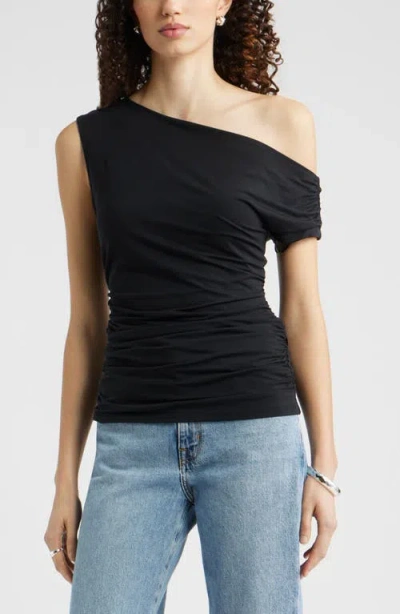 Nordstrom Asymmetric One-shoulder Top In Black
