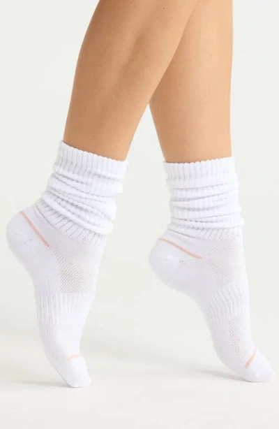 Nordstrom Athleisure Slouch Assorted 3-pack Crew Socks In White