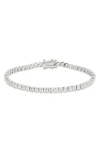 Nordstrom Baguette Cubic Zirconia Bezel Tennis Bracelet In Silver