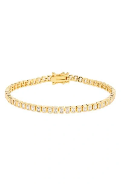Nordstrom Baguette Cubic Zirconia Bezel Tennis Bracelet In Gold