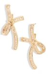 Nordstrom Baguette Cubic Zirconia Bow Drop Earrings In Clear- Gold