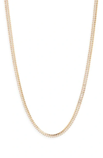 Nordstrom Baguette Cubic Zirconia Tennis Necklace In Gold