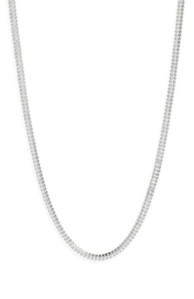 Nordstrom Baguette Cubic Zirconia Tennis Necklace In Metallic