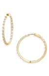 Nordstrom Baguette Hoop Earrings In Clear- Gold