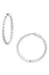 Nordstrom Baguette Hoop Earrings In Clear- Silver