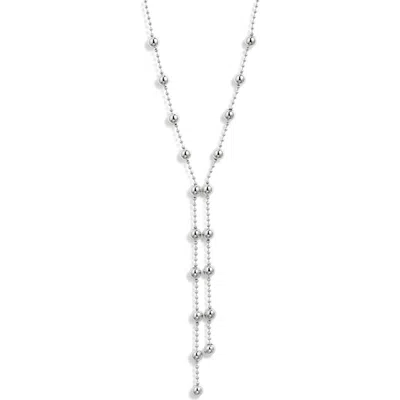 Nordstrom Ball Chain Y Necklace In Silver