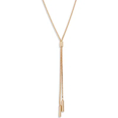 Nordstrom Bar Accent Bolo Y-necklace In Gold