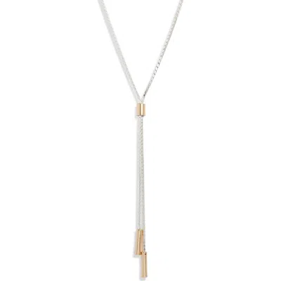 Nordstrom Bar Accent Bolo Y-necklace In Metallic