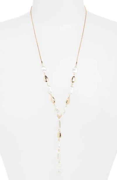 Nordstrom Baroque Faux Pearl Y-necklace In Gold
