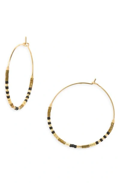 Nordstrom Bead Accent Hoop Earrings In Gold