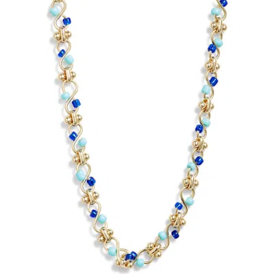 Nordstrom Beaded Chain Necklace In Blue Multi- Gold