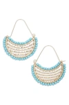 Nordstrom Beaded Crescent Half Hoop Earrings In Multi