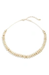 Nordstrom Beaded Disc Stone Necklace In Ivory- Gold