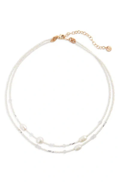 Nordstrom Beaded Freshwater Pearl Layered Necklace In Gold