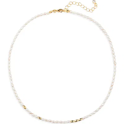 Nordstrom Beaded Freshwater Pearl Necklace In Metallic