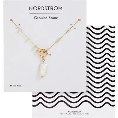 Nordstrom Beaded Freshwater Pearl Pendant Necklace In Gold/pearl/rose