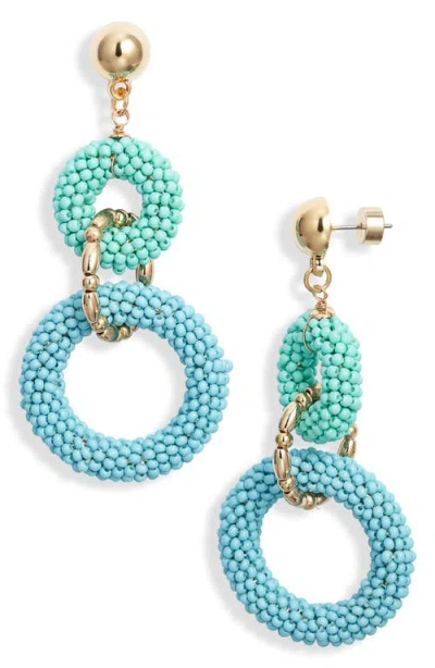 Nordstrom Beaded Link Drop Earrings In Blue