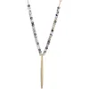 Nordstrom Beaded Pointed Bar Pendant Necklace