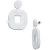 Nordstrom Beaded Square Drop Earrings In White