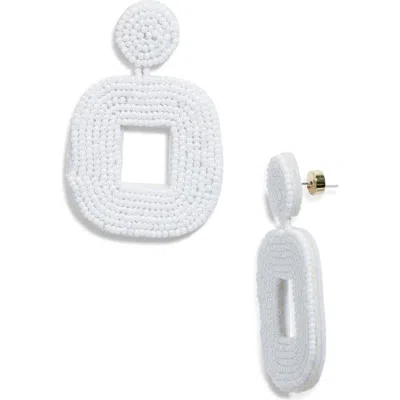 Nordstrom Beaded Square Drop Earrings In White