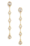 Nordstrom Bezel Cubic Zirconia Linear Drop Earrings In Gold