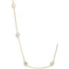 Nordstrom Bezel Cubic Zirconia Station Long Necklace In Gold
