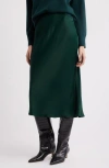 Nordstrom Bias Cut Satin Skirt In Green Park
