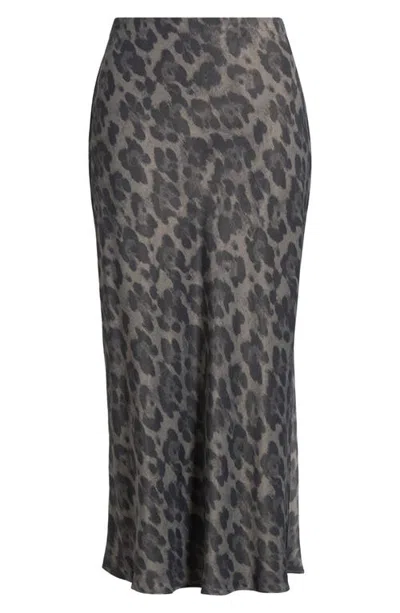 Nordstrom Bias Cut Satin Skirt In Gray