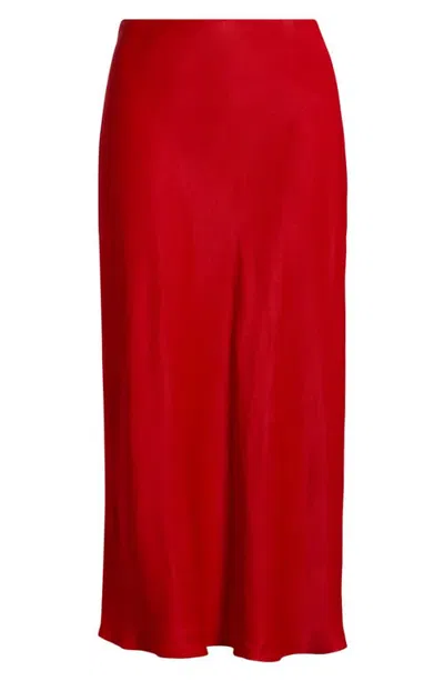 Nordstrom Bias Cut Satin Skirt In Red