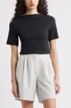 Nordstrom Boat Neck T-shirt In Black