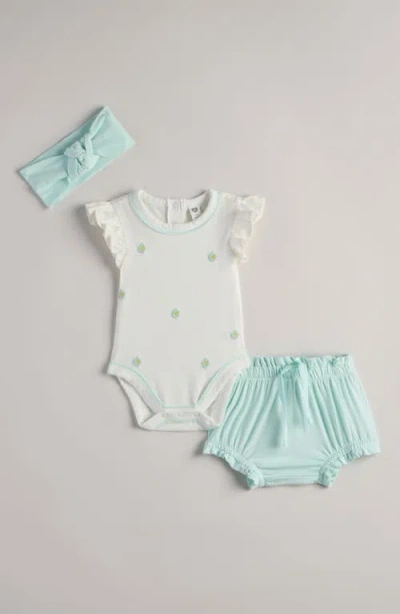 Nordstrom Babies'  Bodysuit, Bloomers & Headband Set In Blue
