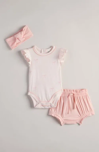 Nordstrom Babies'  Bodysuit, Bloomers & Headband Set In Pink