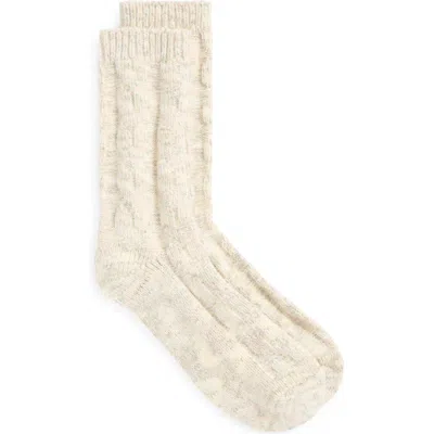 Nordstrom Book Marled Textured Crew Socks In Ivory Marl