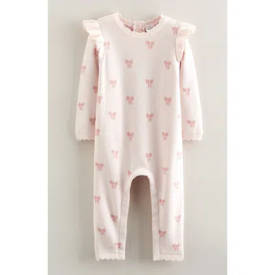 Nordstrom Babies'  Bow Print Cotton Romper In Neutral