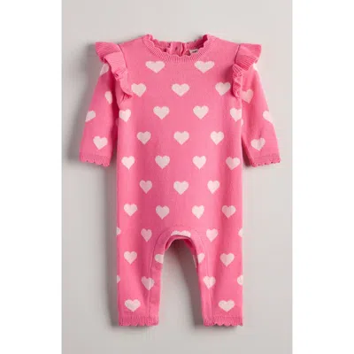 Nordstrom Babies'  Bow Print Cotton Romper In Pink