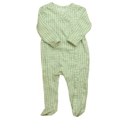Nordstrom Kids' Boys Green Check 1-piece Footed Pajamas