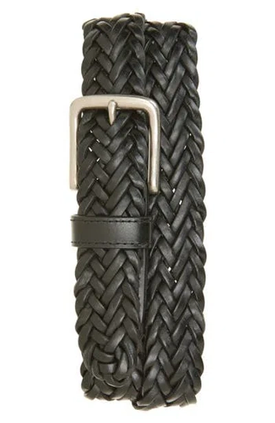 Nordstrom Braided Leather Belt In Black