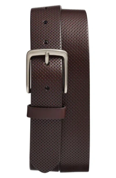 Nordstrom Brian Perforated Leather Belt In Brown