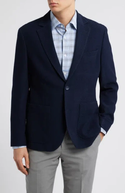 Nordstrom Brummell Textured Wool Blend Sport Coat In Navy Brummell Weave