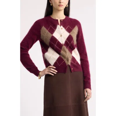Nordstrom Brushed Cashmere Argyle Cardigan In Multi