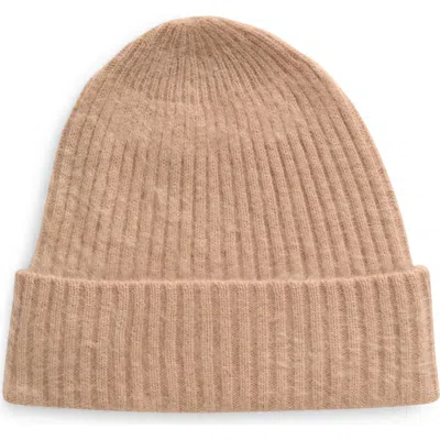 Nordstrom Brushed Cashmere Beanie In Camel