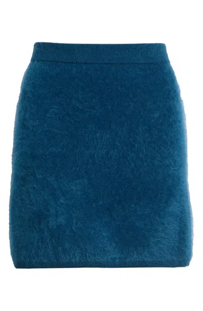 Nordstrom Brushed Cashmere Miniskirt In Blue