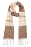 Nordstrom Brushed Cashmere Scarf In Brown