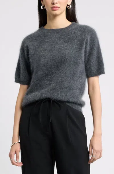 Nordstrom Brushed Cashmere Sweater Tee In Gray