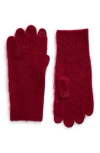 Nordstrom Brushed Cashmere Tech Gloves In Red Rumba