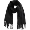 Nordstrom Brushed Fringed Scarf In Black