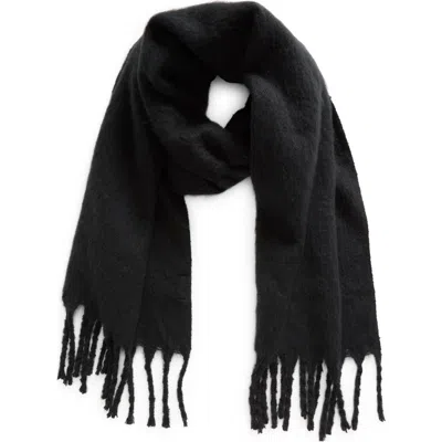 Nordstrom Brushed Fringed Scarf In Black