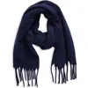 Nordstrom Brushed Fringed Scarf In Navy Evening